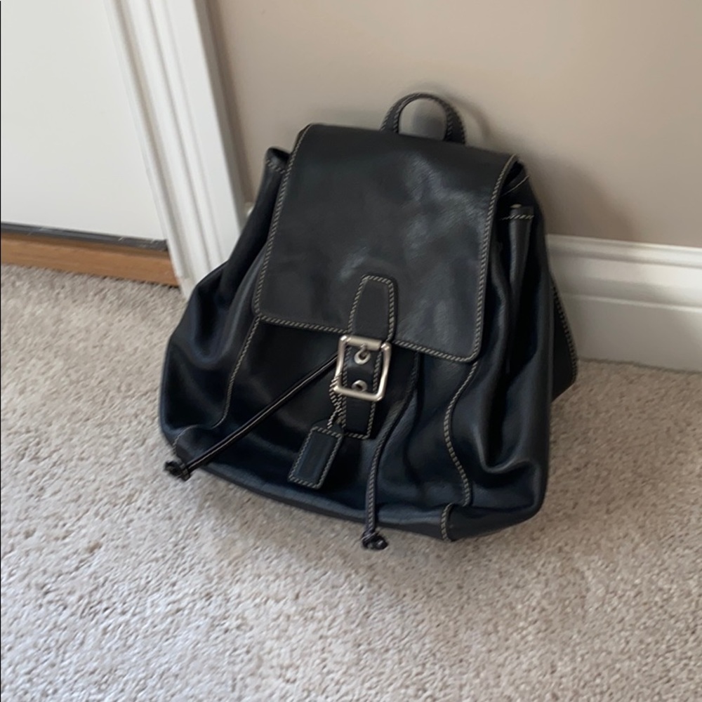 Vintage legacy 9569 coach black leather backpack